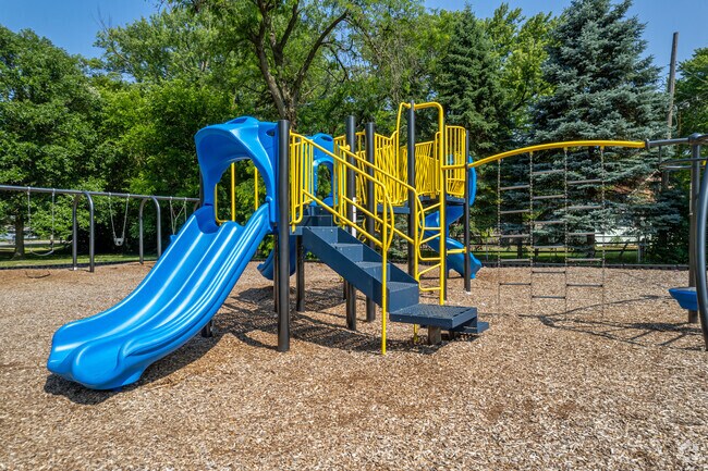 Matteson's Memorial Park has a playground, open fields, and walking paths.