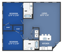 2 bedroom, 2 bathroom