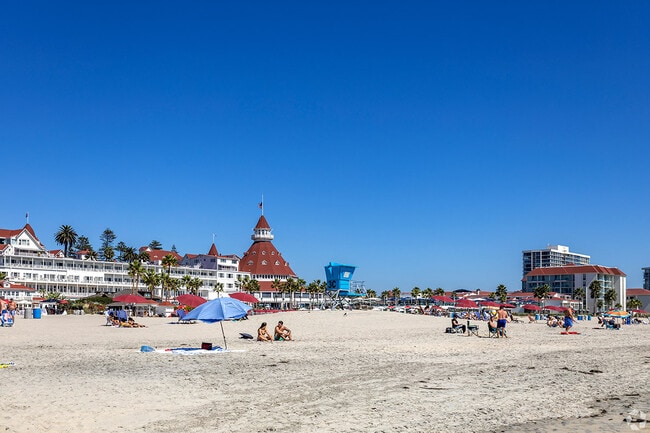 People relax on Coronado's beaches.