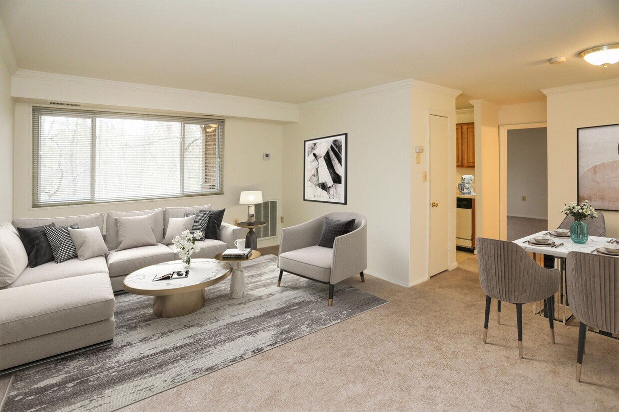 Amplia sala de estar - Village at Gaithersburg