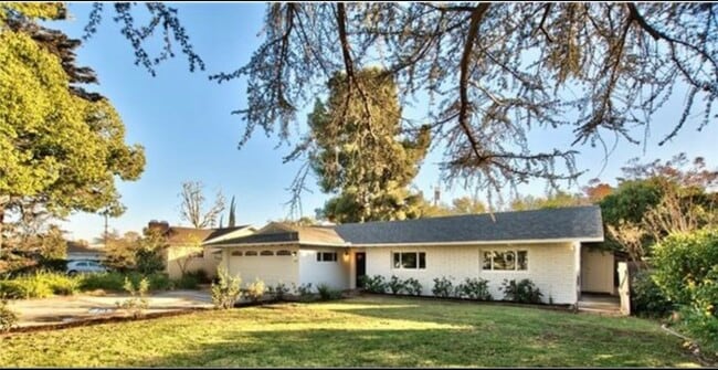 Charming mid-century brick home with inviting curb appeal, mature trees, and a spacious front yard - 332 E Deodar St