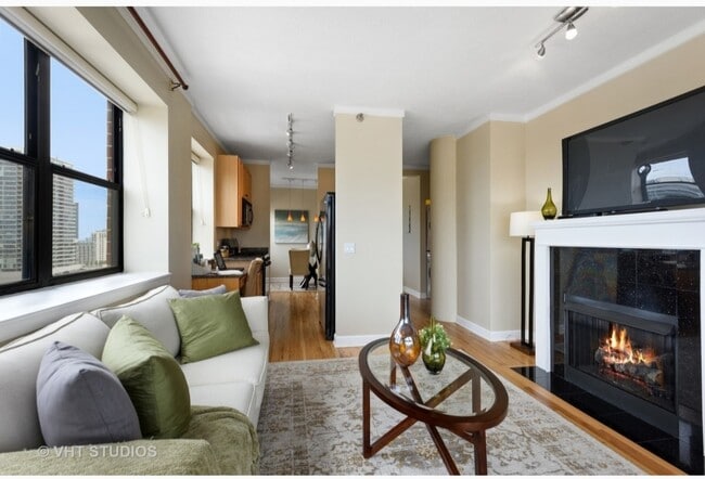 gas fireplace in living room - 1529 S State St