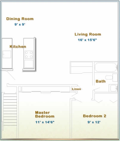 Plano de planta - North Village Apartments