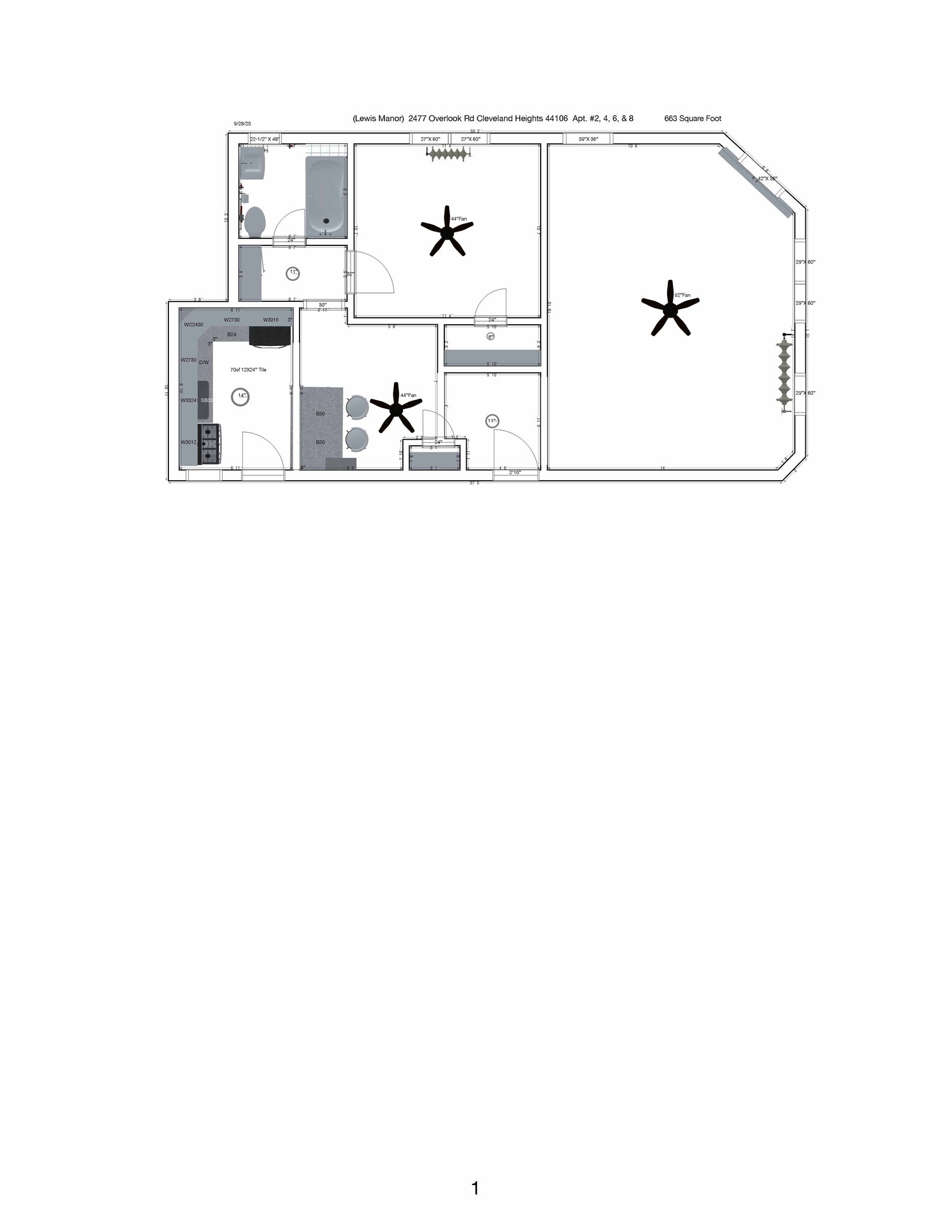 Lewis Manor Apartments – 1 Bedroom 1 Bath Front