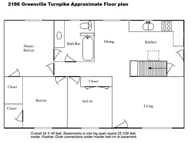 floor plan full basement under all - 2186 Greenville Tpke