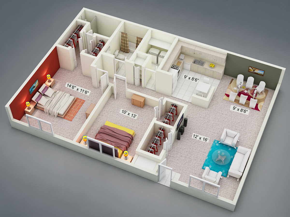 Tamarac Apartments – Two Bedroom Par