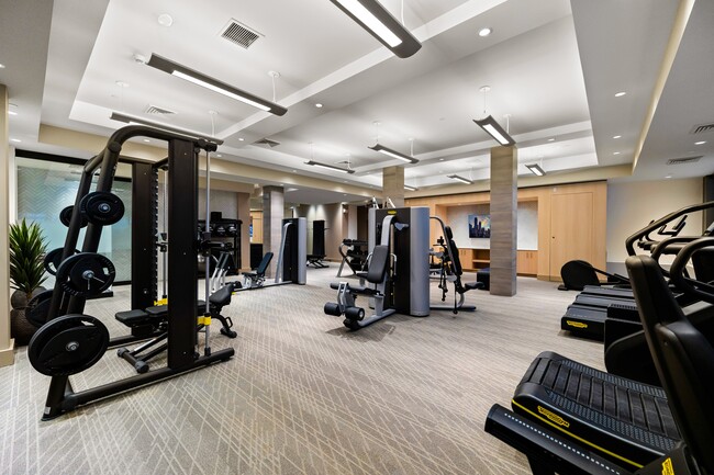 Gimnasio abierto las 24 horas del día, los 7 días de la semana, con máquinas cardiovasculares y de fuerza TechnoGym - Hanover Colony Place