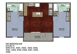 2 Bed 2 Bath 815 sqft