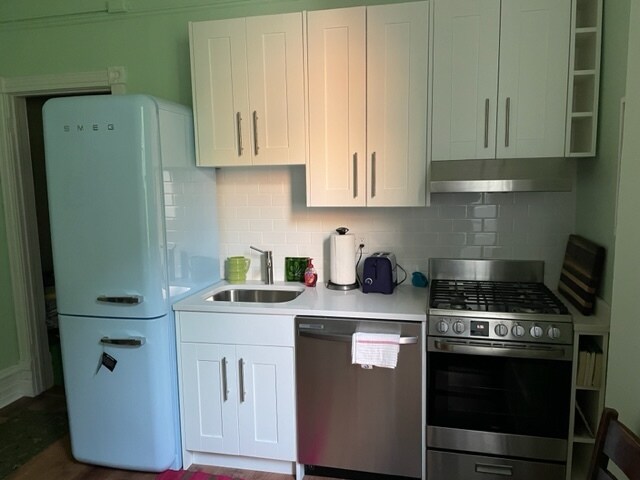 New Kitchen - Smeg Refrigerator and Stainless Appliances - 2240-2 N Bissell St