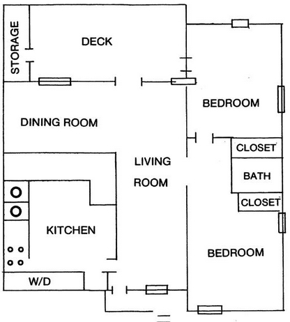 2BR/1BA - North Point Apartments