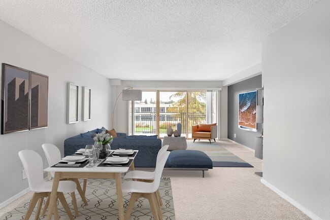 Two-Bedroom Living Room - Luxe at Meridian