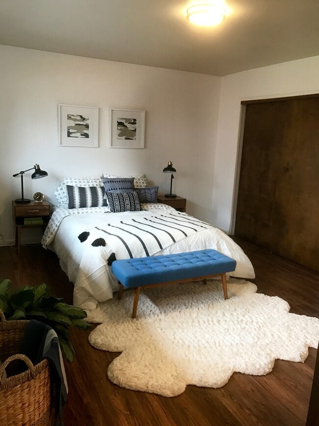 Master bedroom with full bathroom. - 8038 N Wayland Ave