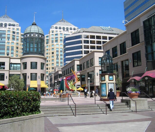 Oakland City Center contains shops, hotels, and other businesses