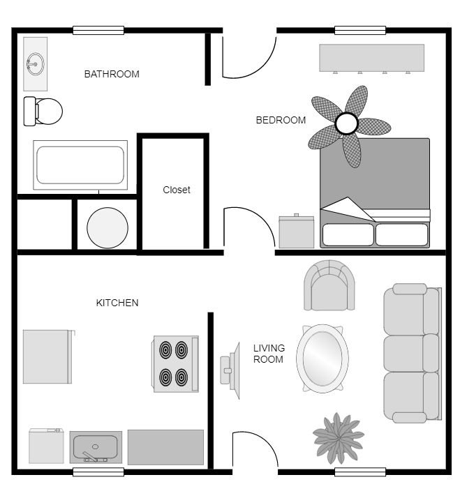 Plano de planta - Whitehaven Oaks Apartments