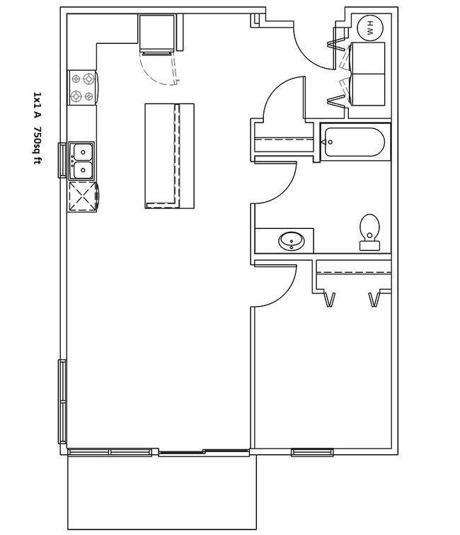 1BR / 1BA 824 pies cuadrados - Meadows at Martha Lake