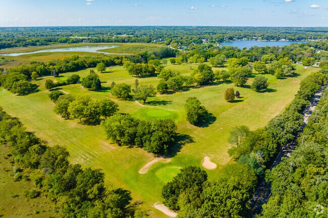 Golfers can play a round at Pistakee Country Club to the north of Lakemoor.