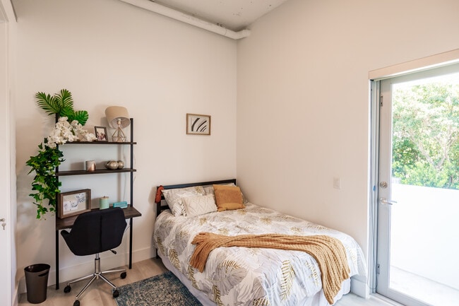 Private bedroom, balcony and en-suite bathroom - Aerie Apartments