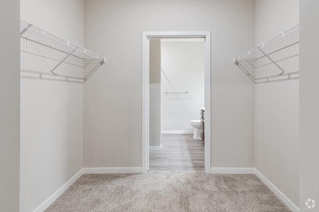 2BR, 2BA - 1097SF - Primary Closet and Bathroom - NorthPointe Garden Estates 55+