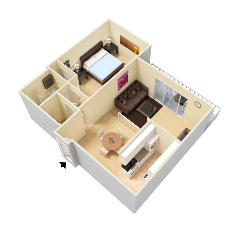 Willoughby Hills Towers – 1 Bed 1 Bath Step-Down