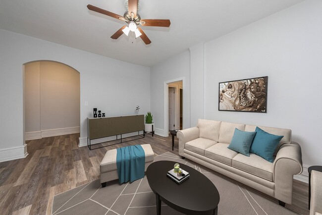 Living Area-Renovated - Pelham Court Apartments