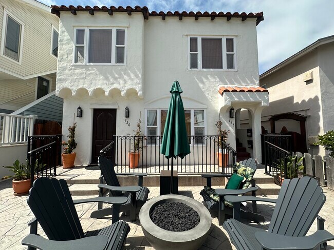 Private Patio with fire pit on the sunny side of the court. - 726 Cohasset Ct