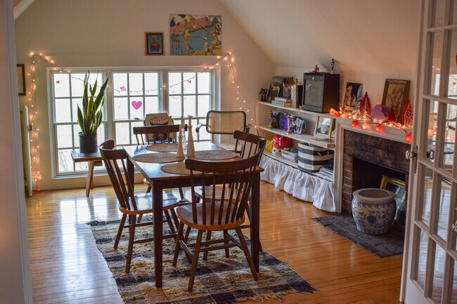 Dining room/living space/den/office with built-in shelves - 300 Elm St