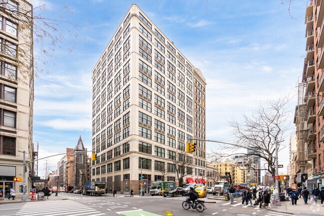 Pre-War Co-ops rise above making up a part of the Greenwich Village skyline.