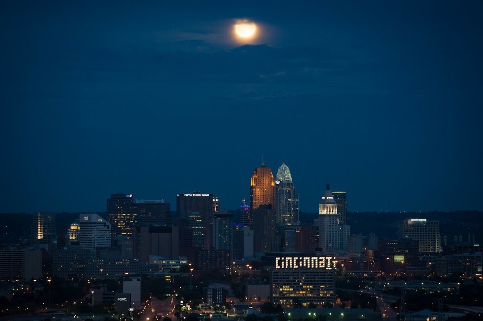 Evening view of the city