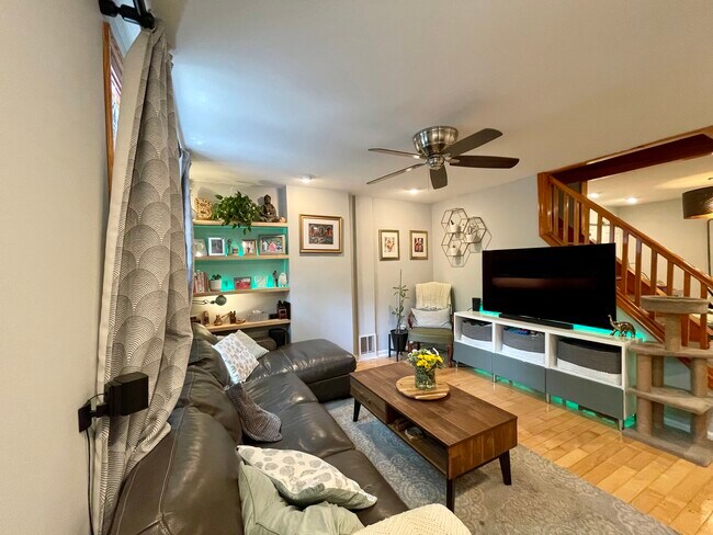 Living Room With Built-in Shelves - 2141 Saint Albans St