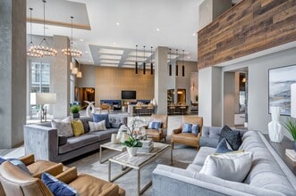 Spacious and stylish clubhouse lounge, perfect for relaxing or socializing with neighbors. - The Heights at Goose Creek Village