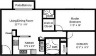 2 Beds, 1.5 Baths Model