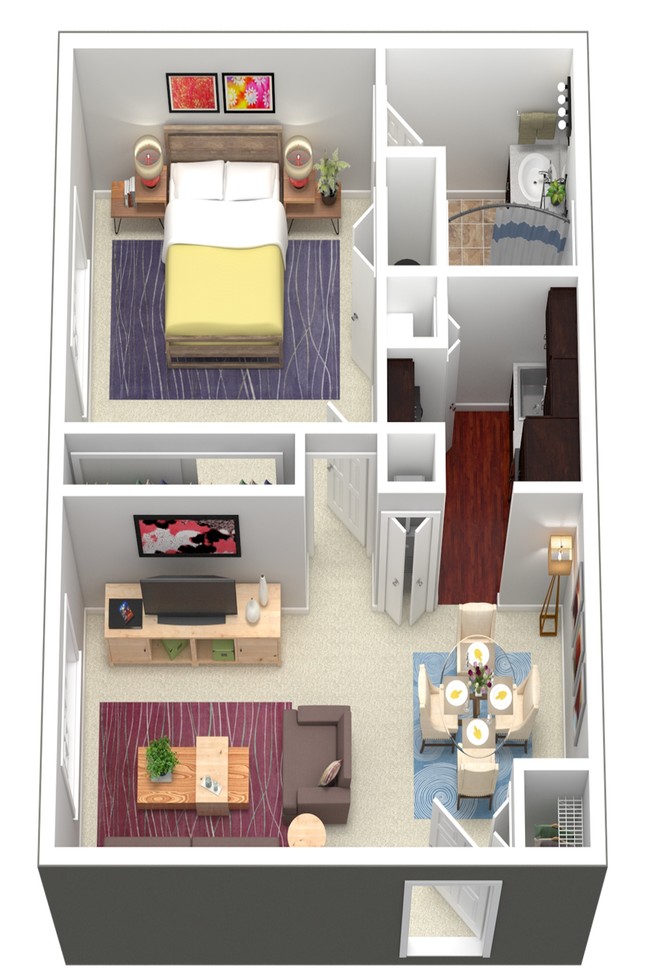 1 Bedroom Floor Plan - New Meridian Estates