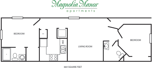 2BR/2BA - Magnolia Manor