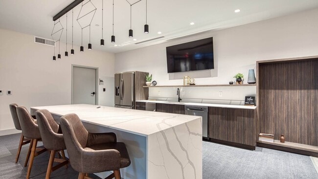 Bar Seating in Social Lounge - Residences at Richmond Trust Apartments