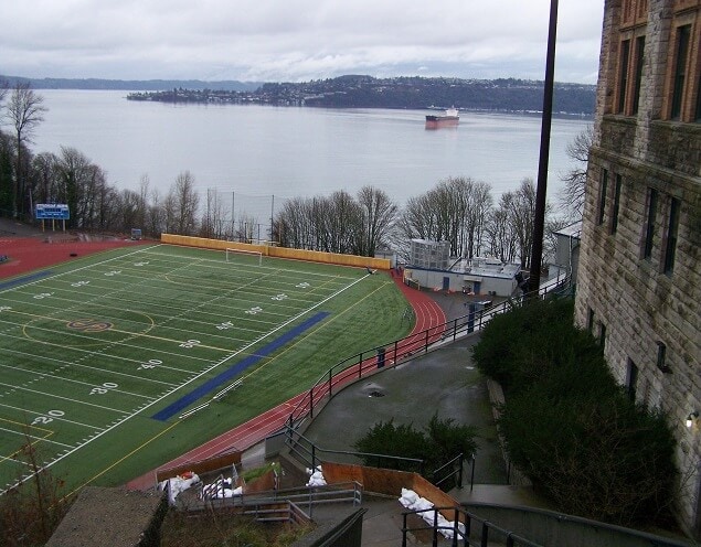 Stadium High School's legendary football field overlooking Puget Sound