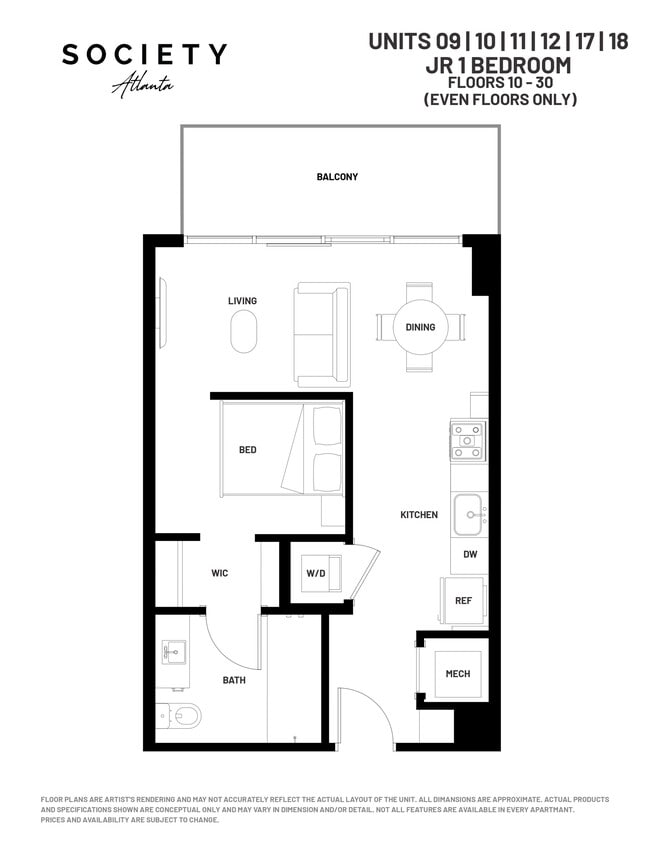 Unit 09, 10, 11, 12, 17, 18-Floors 10-30 - EVEN - Society Atlanta