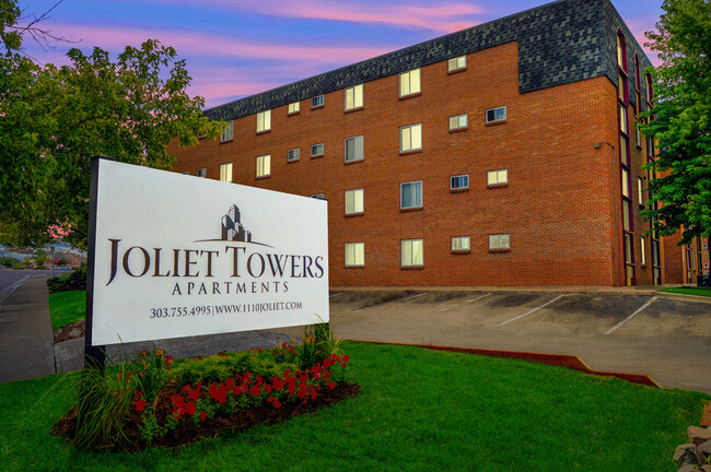 Property Sign at Twilight - Joliet Towers