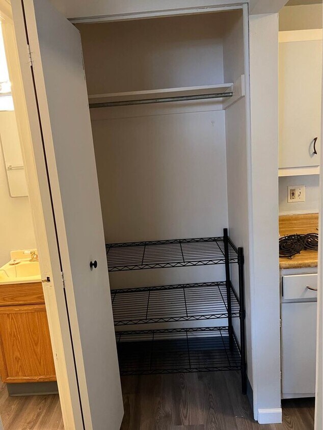 linen closet with shelf - 163 E Bridge St