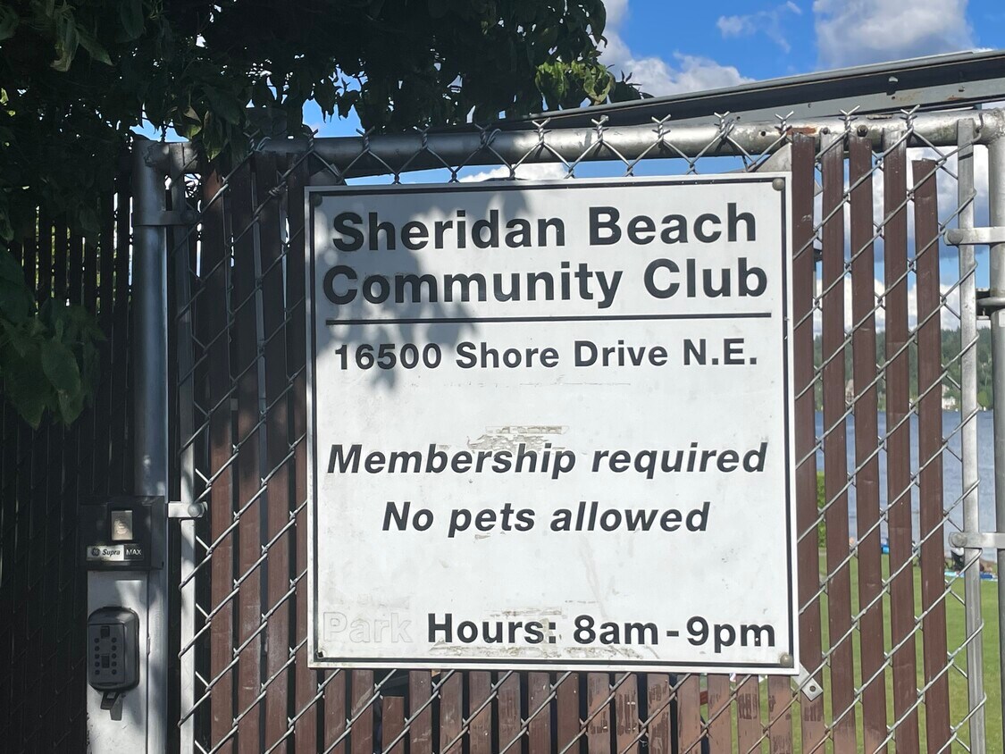 Paid membership to Sheridan Beach Club - 16758 45th Ave NE