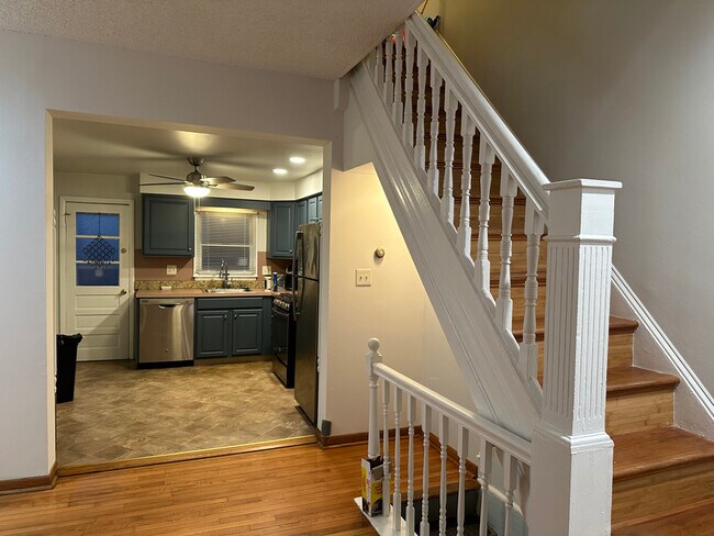 Ceiling fan in kitchen and original woodwork - 2318 S Carlisle St