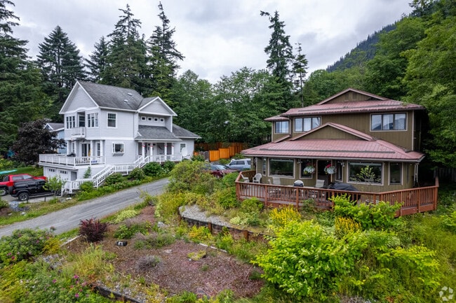 Homes on the south side of Auke Bay offer front-facing views of the picturesque sunsets.