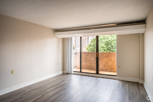 2BR, 1BA - 760SF - Living Room - Monroe Park Towers Apartments