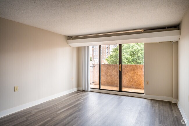 2BR, 1BA - 760SF - Living Room - Monroe Park Towers