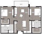 Two Bedroom Two Bathroom 1,050 Sq Ft (H)