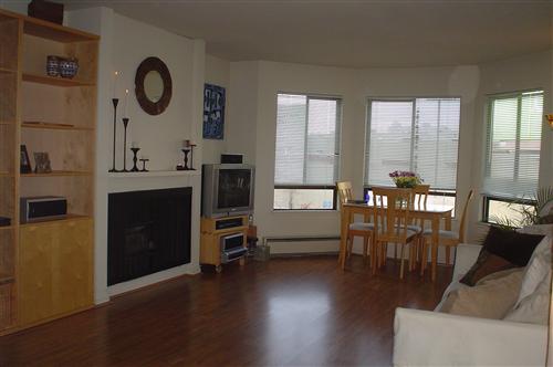 Living room with fireplace - 1461 Broadway