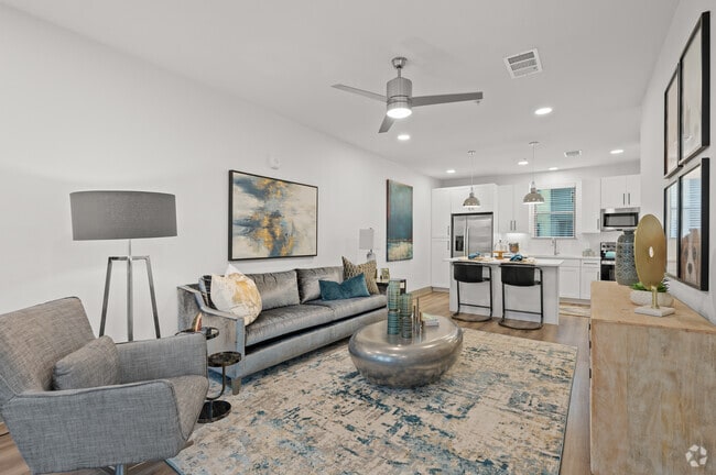 1BR, 1.5BA - 1,076SF Green Teal - The Overton