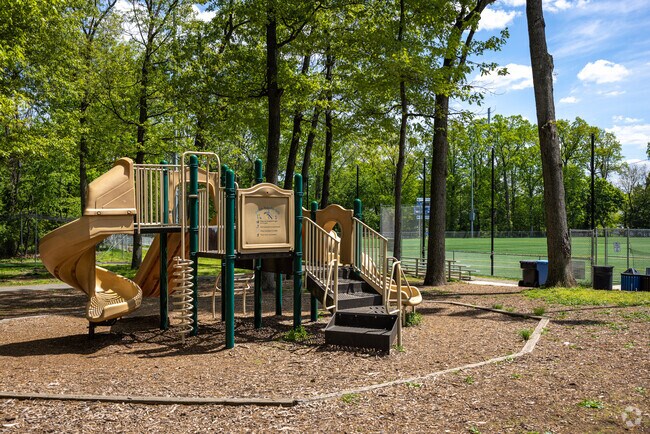 Pocket parks and green spaces are everywhere in Metuchen, NJ, such as Myrtle Park playground.