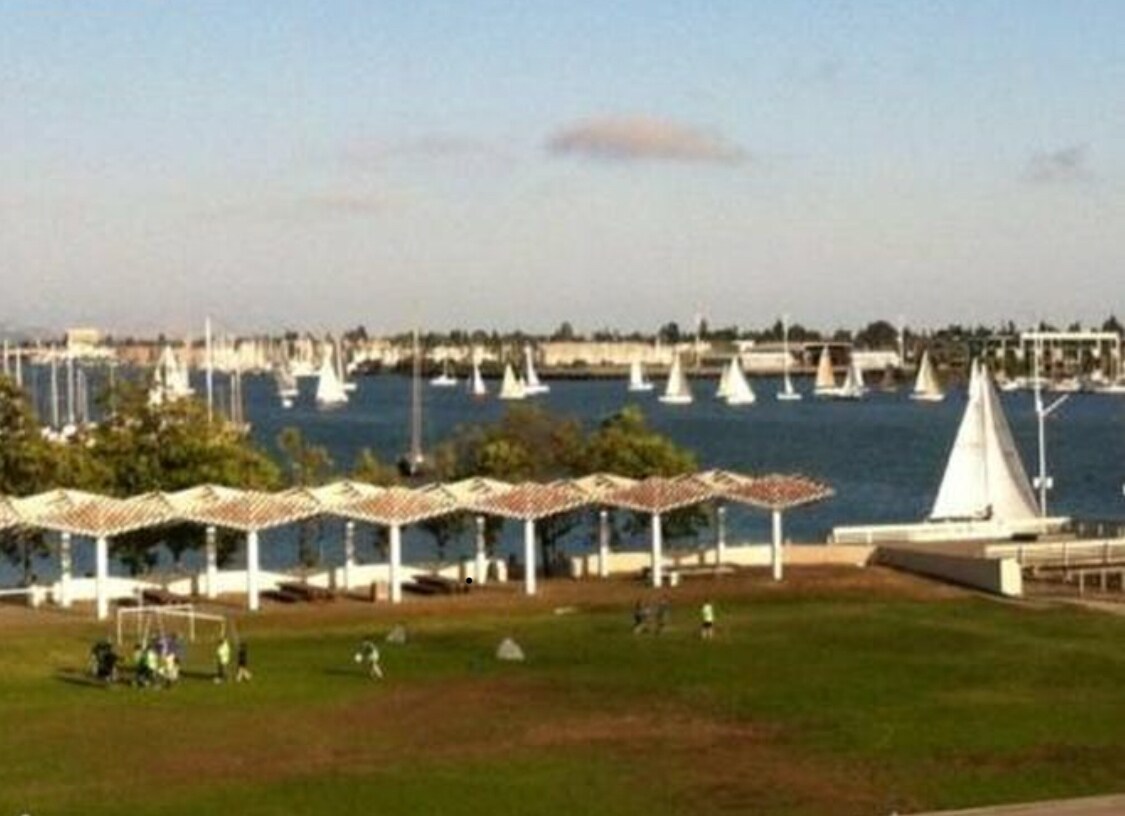 Views of SF Bay Estuary, Alameda Island, Estuary Park, SF Bay Trail, Skyline Hills from balcony - 1 Embarcadero St W