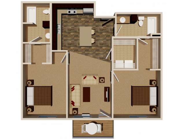 Plano de planta - Rivers Bend Apartment Homes