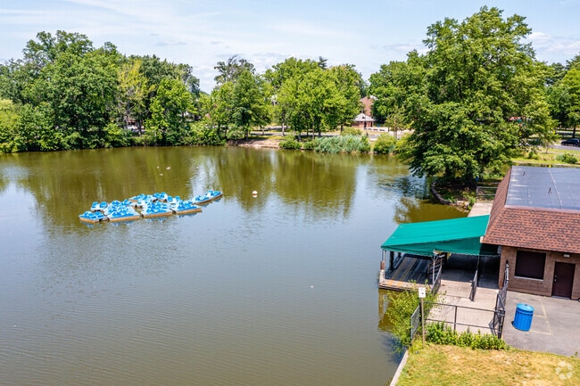 The lake is the perfect place for paddle-boarding during the summer.